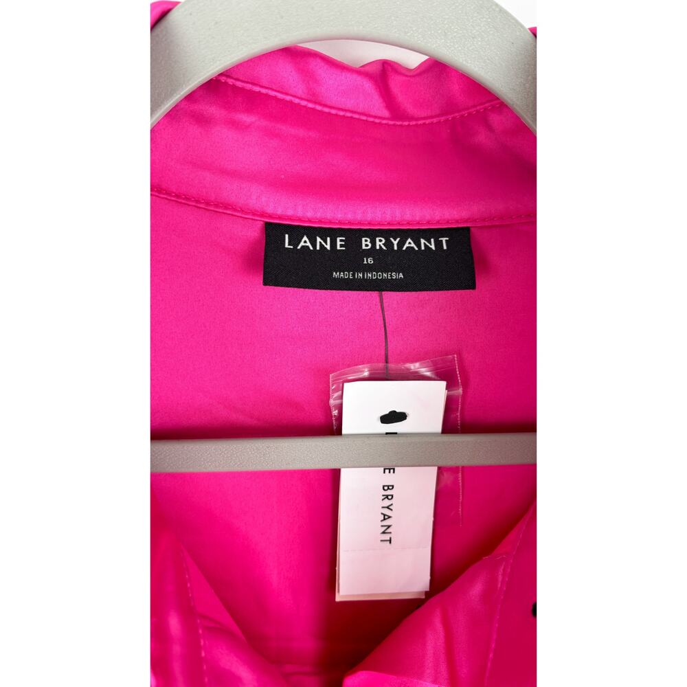 Lane Bryant No Peek Collared Button Front Satin S… - image 2